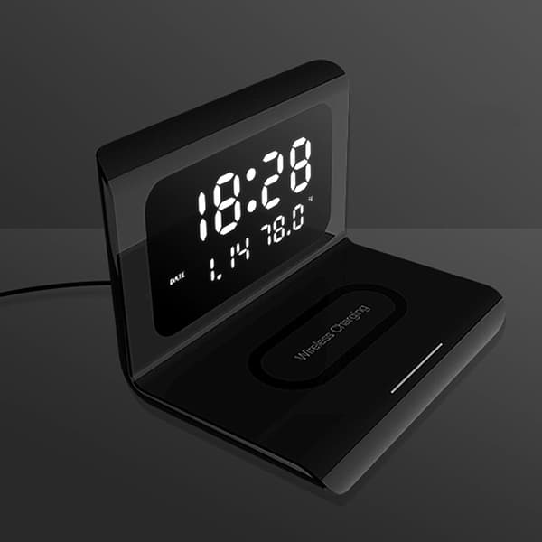 Multifunktionell Klocka Elektronisk Kalender Telefon Trådlös Automatisk Laddare