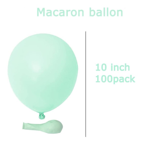 Paket med 100 30 cm fruktgröna ballonger, ballongdekoration för födelsedagsfest, pojkfest, miljöfest, släktträff, bröllopsfest och annat H