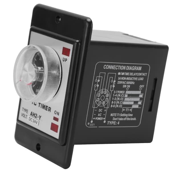 AH2 Y 60M Mini Tidsforsinkelsesrelæ 8 Ben Pointer Controller ABS Skal 24VDC Automationsudstyr