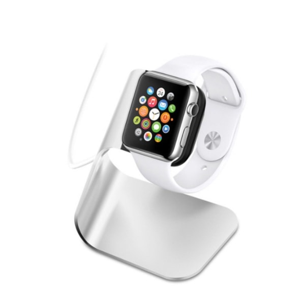 Sølv aluminiumsurholder AppleWatch Desktop-opladningsstander Velegnet til Apple Watch-opladningsstander