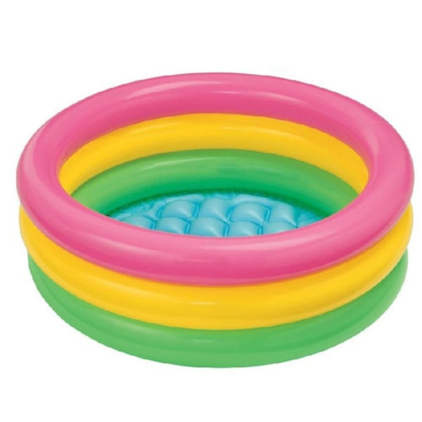 Uppblåsbar baby - 60 cm rund PVC-pool för barn, regnbågsdesign