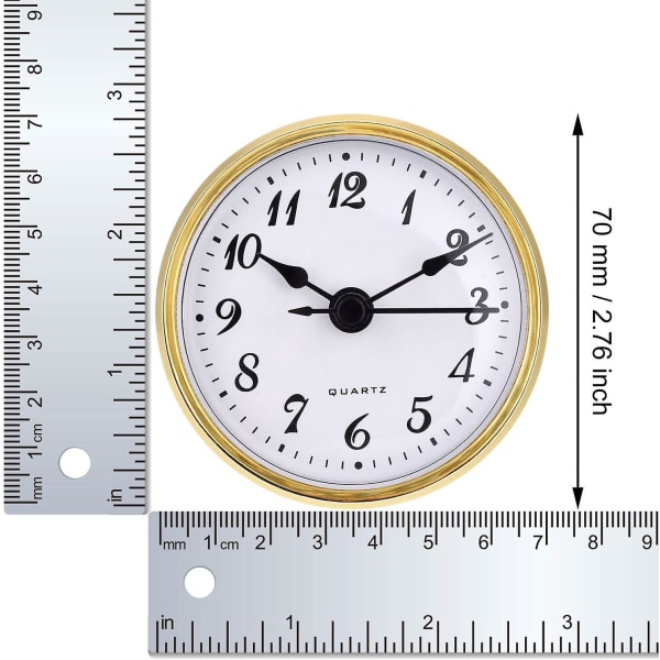 2,8 tommer/70 mm kvarts urindsats, guldbeklædning, arabertal, kvartsbevægelse (guldbeklædning)