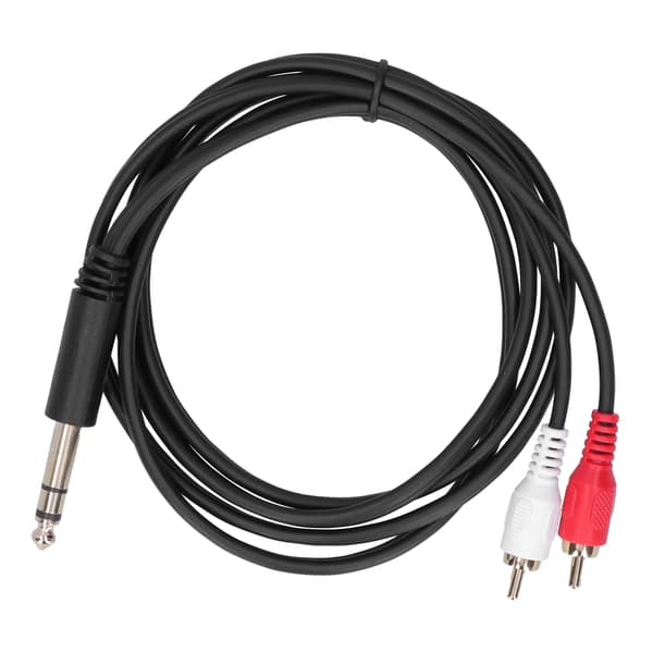 6,35 mm han til dobbelt RCA han lydkabel 1,5 m adapter konverter splitter