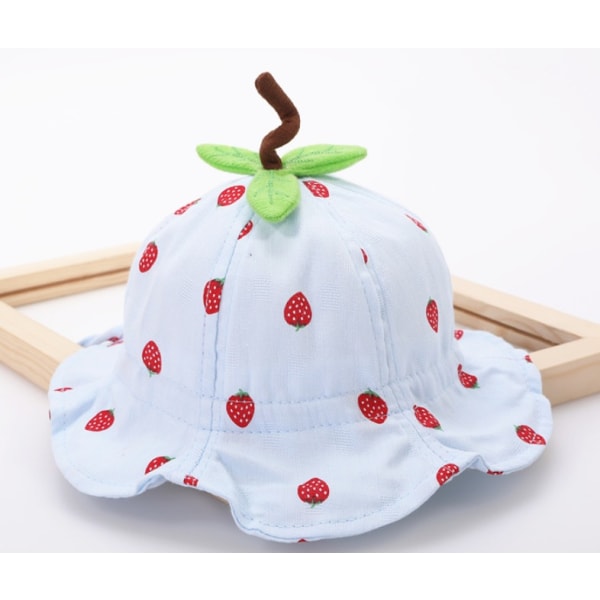 Baby aurinkohattu baby hattu kevät ja syksy ohut puuvillainen söpö säädettävä prinsessa kalastajahattu (vadelmansininen kiristysnyöri kaksi toppia)
