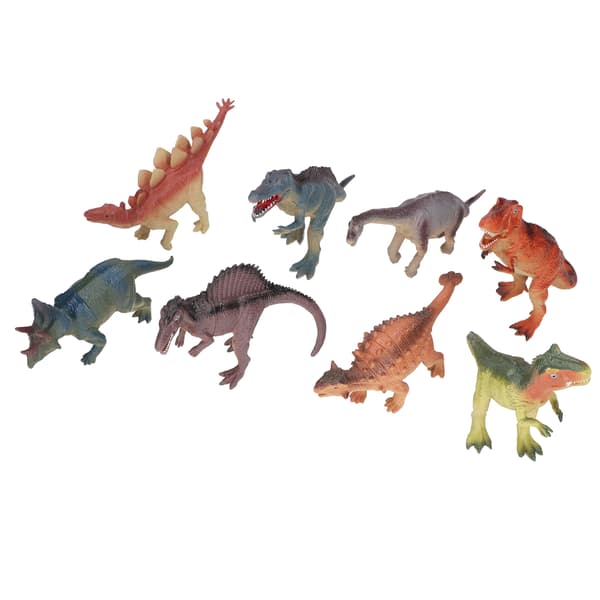 8 stk. Dinosaur Simuleringsmodell PVC Trykkbar Lydlig Dyrleke for Barn