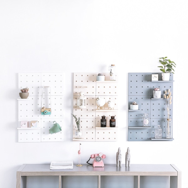3st Pegboard Vägghylla, Plast Wall Organizer, för hem, kök, badrum, kontor, (beige)