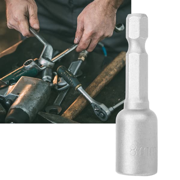 Magnetisk sekskantpipe sett 5 stk 50mm lengde 8mm diameter svertet overflate