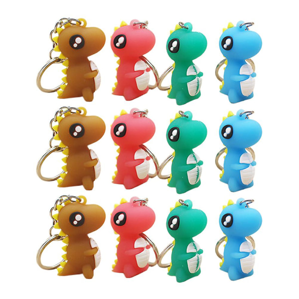 12 kpl Dinosauruksen avaimenperät Tyylikkäät Ainutlaatuiset sarjakuva-avainpidikkeet Avaimenkoristeet Avainrengas Lapsille Taaperoille Lapsille