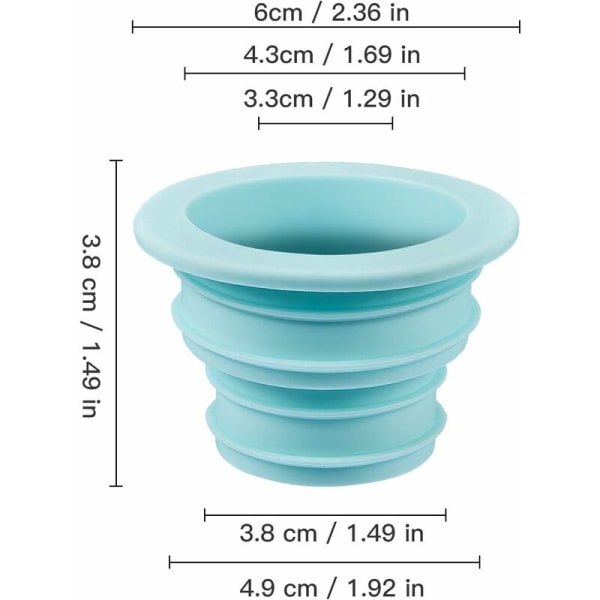 4 stykker silikonering luftfrisker Afløb Kloakrør Pakning Vaskemaskine Tætningsprop til badeværelse Køkkenrengøring