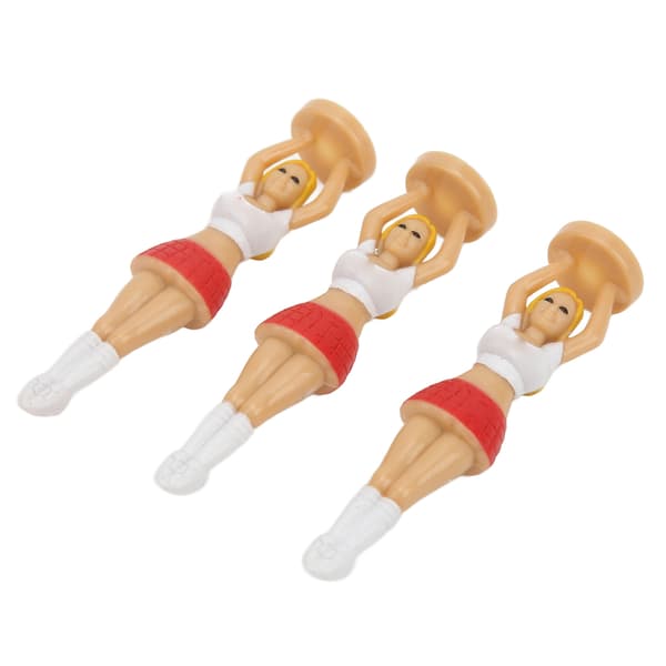 3 stk. Plast Cheerleader Golf Tee Holder til Piger Driver Course Træning