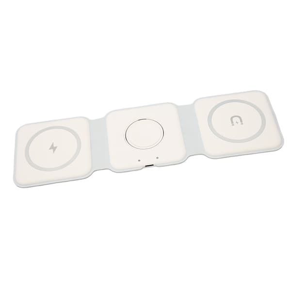 Foldbar 3 i 1 Trådløs Oplader USB C Opladestation til IOS Telefon Earbuds Smart Watch
