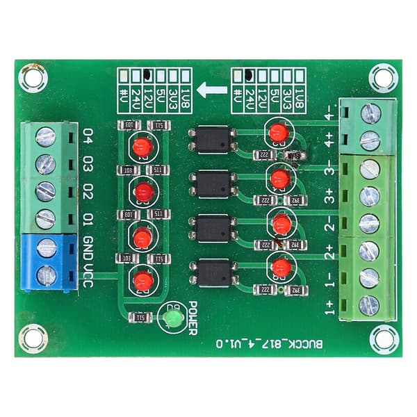 4-kanals optokoblerisolasjonskort 24V til 5V PLC nivåspenningsomformermodul