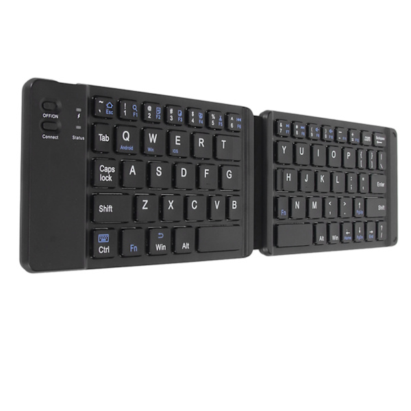 Foldbart Bluetooth Tastatur Slankt Bærbart Trådløst til Windows 7 8 Tablet Notebook Mobiltelefon Sort