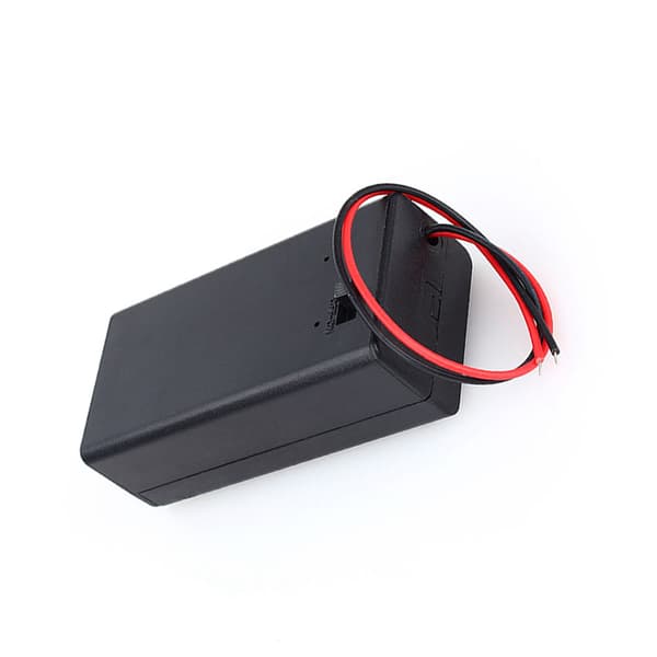 9V Volt PP3 Batteriholderboks DC-etui m/ ledningsledning ON/OFF-kontakt Dæksel Holdbar