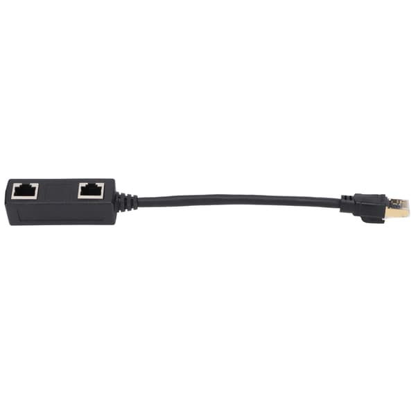 Ethernet Splitter CAT8 Netværkskabel Adapter Sort Holdbar Stabil Pålidelig til Hjemmekontor