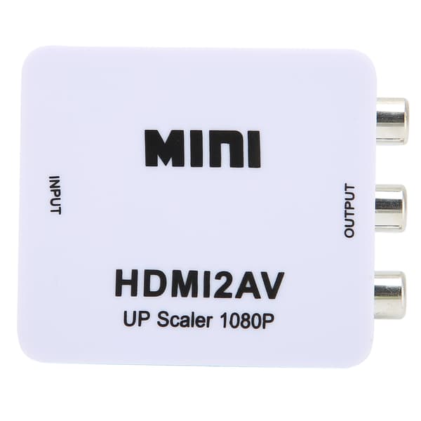 HDMI til AV Konverter Adapter RCA Splitter Switcher 1080P til TV Hvid