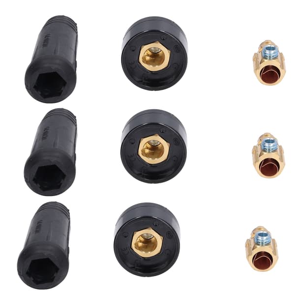 10 sæt TIG svejsekabel panelstik stik hurtig montering adapter 10-25 EU-stil