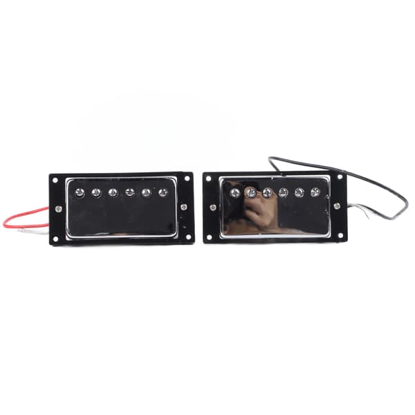 Elgitarr Pickup Metall Dubbelspole för LP Svart Ram Pickup Gitarrdelar Ersättning Silver