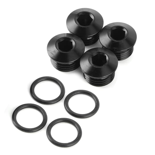 6AN Hann Hex Hode Socket ORB Port Plugg O Ring Kit Aluminium Legering Svart Anodisert