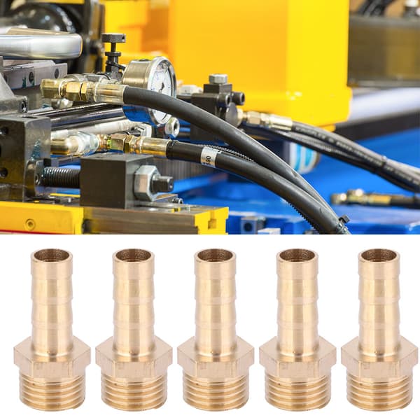 5 stk. G1/4 Han Gevind Barb Connector Messing Rørfitting 8mm Gas Væske Samling