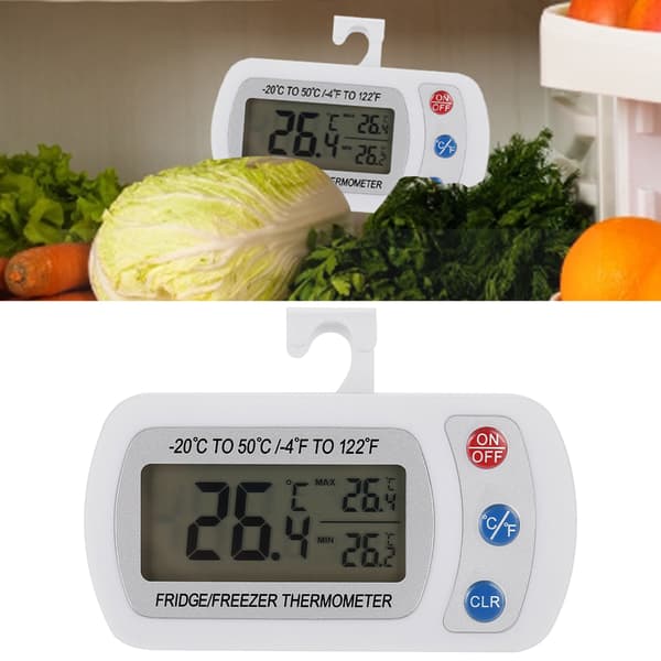 Stor LCD Kökskyl med Justerbart Fäste/Krok Digital Termometer - 1 Styck