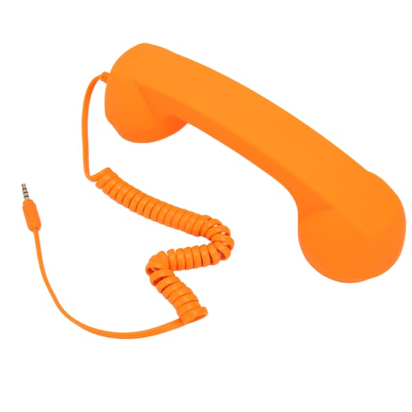 Retro Strålningssäker Trådbunden Telefonlur 3,5 mm Plugg för Smartphone Dator Orange