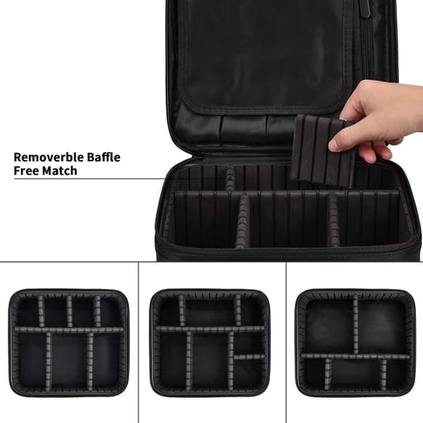 Sort - Rejse Makeuptaske Professionel Makeuptaske Organizer Cosm
