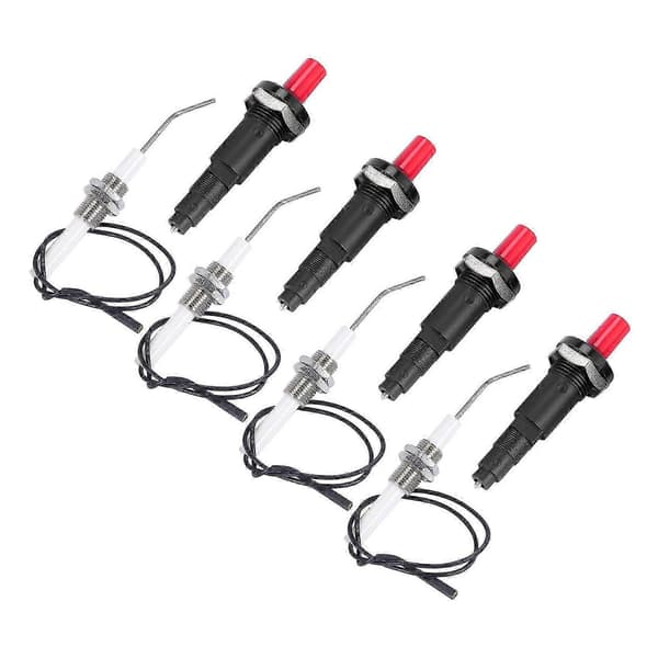 4 delar propan push-typ Piezo tändare kit tråd 30 cm för gasgrill