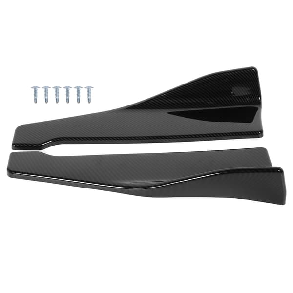 2 st Universal Sidokjol Rocker Splitters Läpp Winglet Vinge Kolfiberstil 48 cm Bil Karosseri Kit