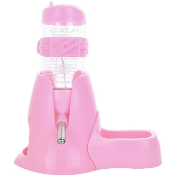Hamstervattenflaska med vattenflaskskål Idealisk för att gnaga smådjur, chinchillor, kaniner, råttor, illrar, rosa, 80ML,