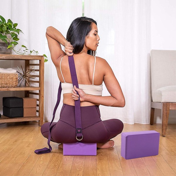 Yogablok - Blød skridsikker overflade til yoga, pilates, meditation Purple-180G