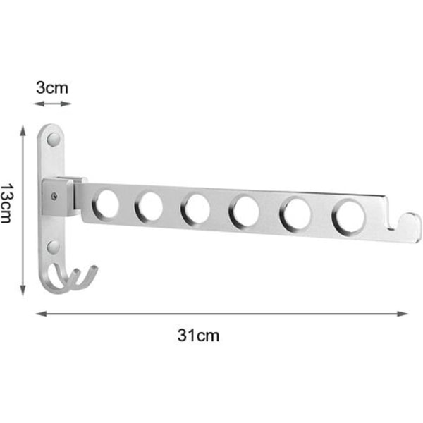 Wall-Mounted Clothes Rack, Wall-Mounted Hanger Drying Rack, 90° Rotation Wall-Mounted Foldable Clothes Rack, for Balcony