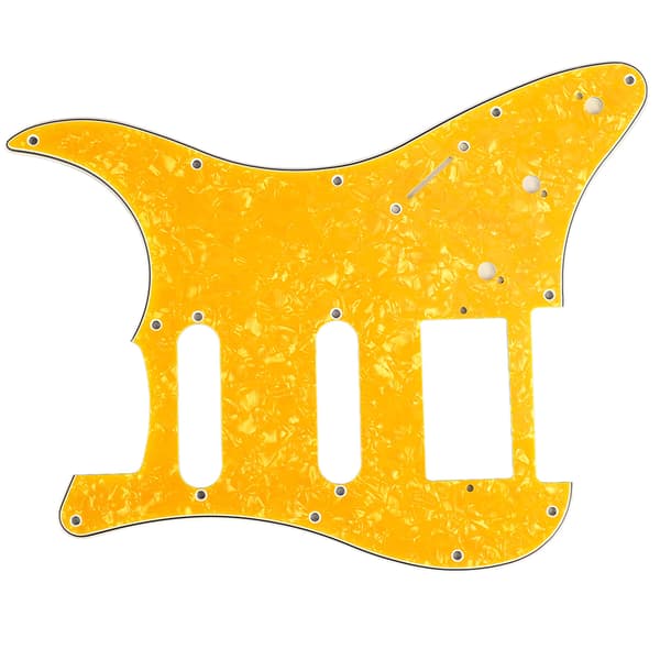 Elgitarr Plektrumskydd PVC Plastskydd Repskydd Frontplatta Panelöverdrag Instrumenttillbehör Gul Pärlfärg GSSH64