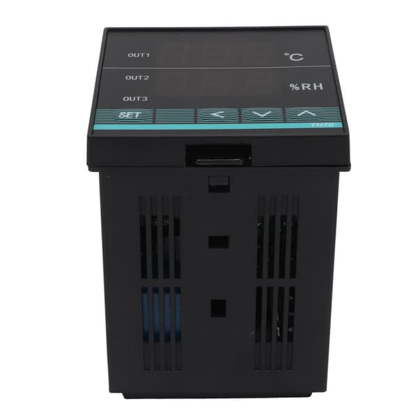 Dubbel Display Digital Temperaturregulator Luftfuktighetstermostat med Alarmfunktion