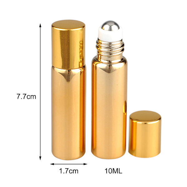 7 st påfyllningsbara parfymflaskor i glas, eterisk olja, rollerflaskor, bärbara lätta tomma roll-on-flaskor för resor, 10 ml, svart