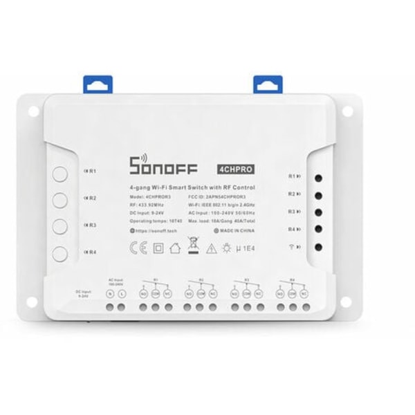 4CH R3 AC100-240V 50/60Hz 10A 2200W 4 Gang WiFi DIY Smart Switch Inching/Self-Locking/Interlock 3 Operation Mode APP Rem