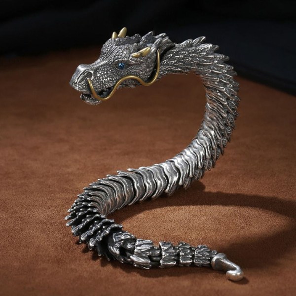 Spring Hook Spänne Armband Gothic Head Dragon Curb Chain Armband Smycken Present 20cm