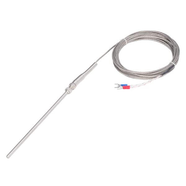 Termoelement K-typ 150 mm sond 0°C till 600℃ snabb respons 5 meter lång temperatursensor termoelement