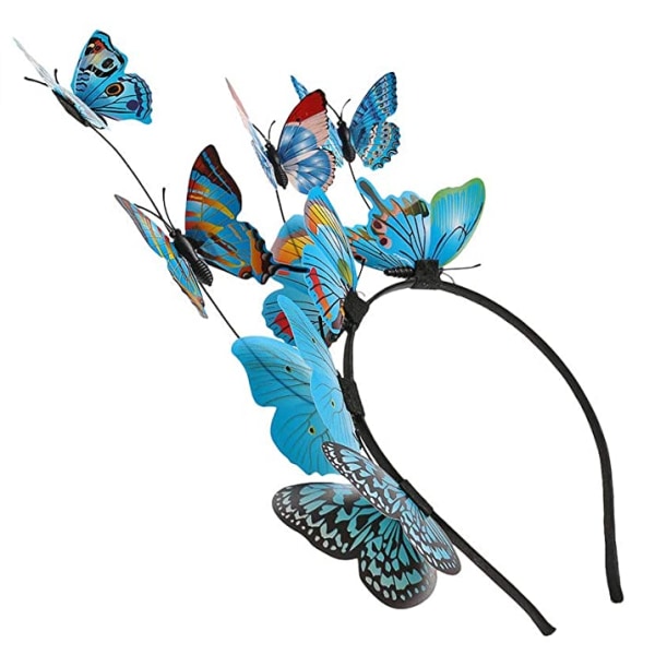Farverigt tredimensionelt sommerfuglepandebånd Blue