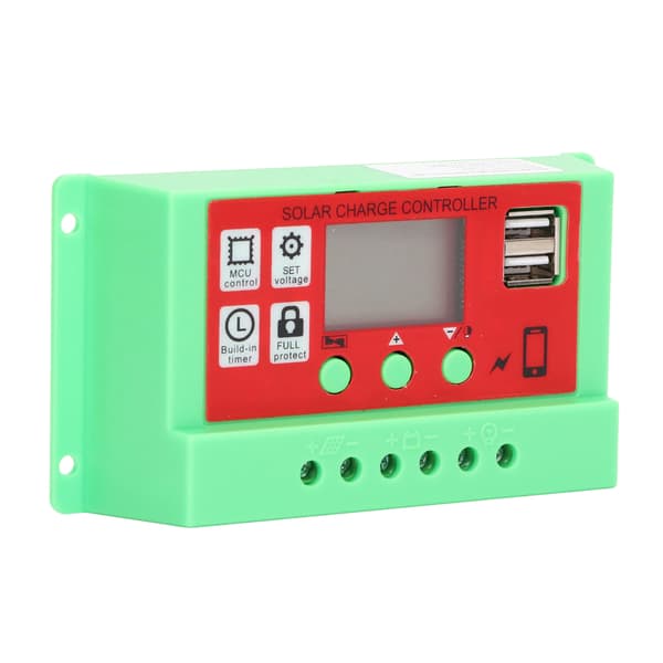 Solar ladekontroller PWM solkontroller regulator med LCD for smarthus 12V 24V20A
