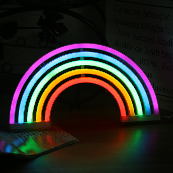 Modelleringslampa LED vägghängande regnbåge neon ins sovrum dekoration kreativ nattlampa,