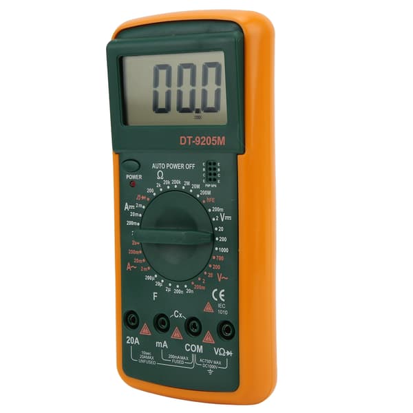 DT9205M LCD Stor Skjerm Digitalt Multimeter Håndholdt Voltmeter Ohmmeter Amperemeter Tester