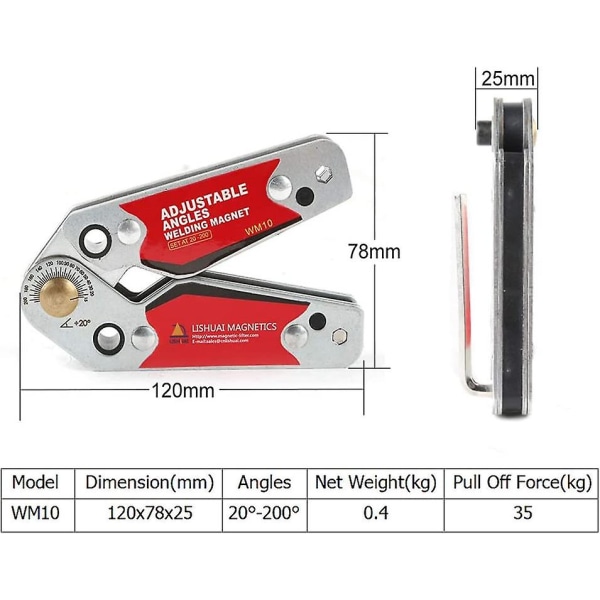 Magneettinen hitsausjalusta säädettävät kulmat (20-200), magneettihitsaustelineen hitsaustarvikkeet