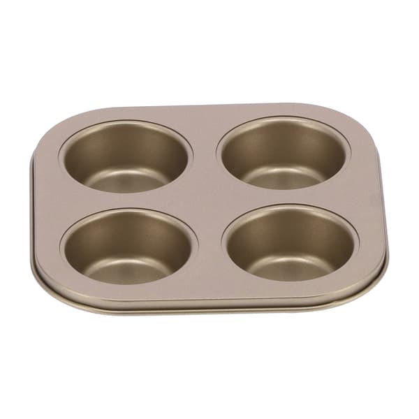4-huls firkantet bageform non-stick kulstofstål cupcakeform mikrobølgesikker muffinform