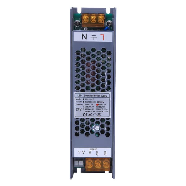 80W Høyeffektiv Dimming Strømforsyning 24V 3.3A med SCR 0-10V PWM DALI 4 Kontrollmetoder