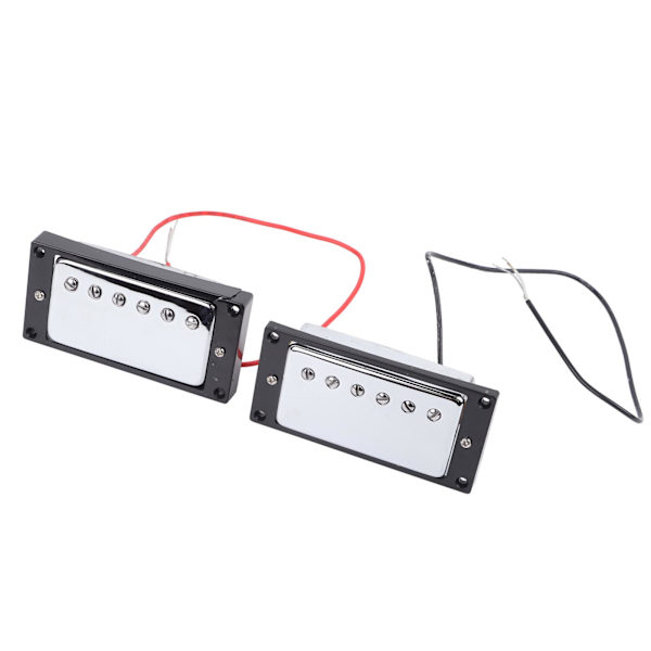 Elgitarr Pickup Metall Dubbelspole för LP Svart Ram Pickup Gitarrdelar Ersättning Silver
