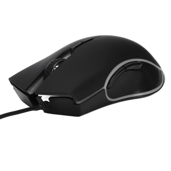 Kablet USB Gaming Mus 4 Farve Baggrundslys Ergonomisk 7 Knapper Kompatibel med Windows XP Sort