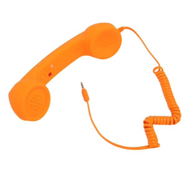 Retro Strålningssäker Trådbunden Telefonlur 3,5 mm Plugg för Smartphone Dator Orange