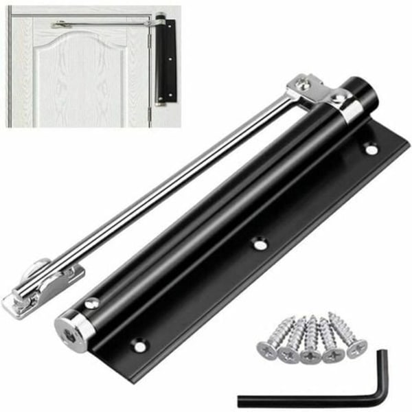 Door Closer, Spring Automatic Door Closer, Lightweight Aluminum Alloy Automatic Adjustable Door Closer for 35kg Doors (1