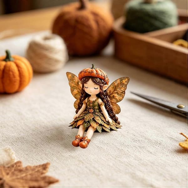 Fairy Patchwork DIY-kolleksjon, Blomsterfeer Patchwork Håndlaget Sysett, Lag 4 stk Vingede Alvedukker for Nybegynnere Hjemmeinnredning E1